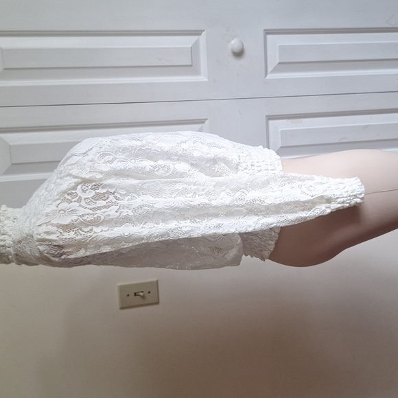 Adiva White Lace Blouse Size M - Picture 3 of 8
